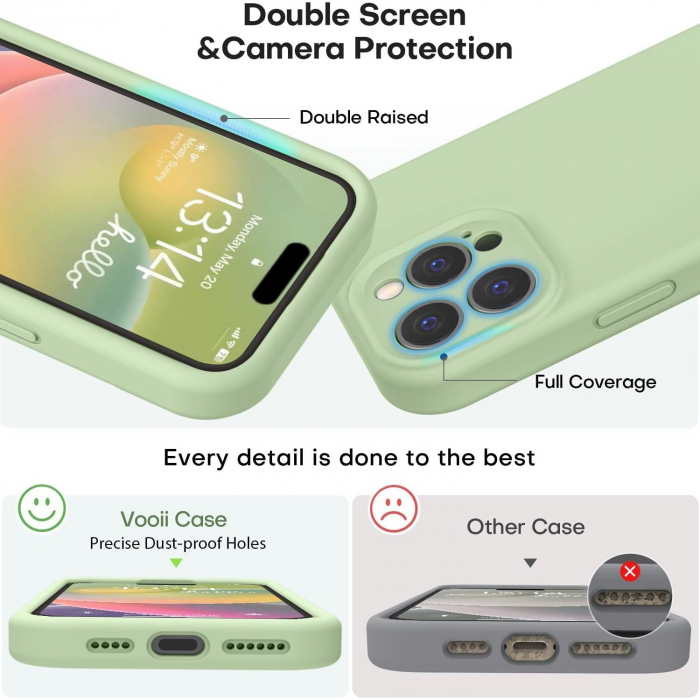 Husa de Protectie Matte TPU, Flippy, pentru Apple iPhone 16 Pro Max, Protectie Camera, Antisoc, Antizgariere, Antialunecare, Acoperire Completa, Verde [4]