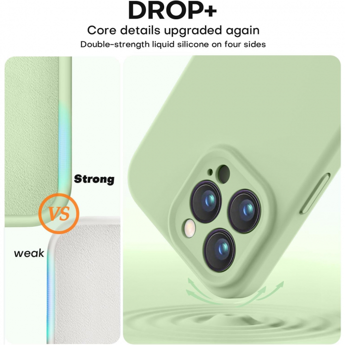 Husa de Protectie Matte TPU, Flippy, pentru Apple iPhone 16 Pro, Protectie Camera, Antisoc, Antizgariere, Antialunecare, Acoperire Completa, Verde [4]