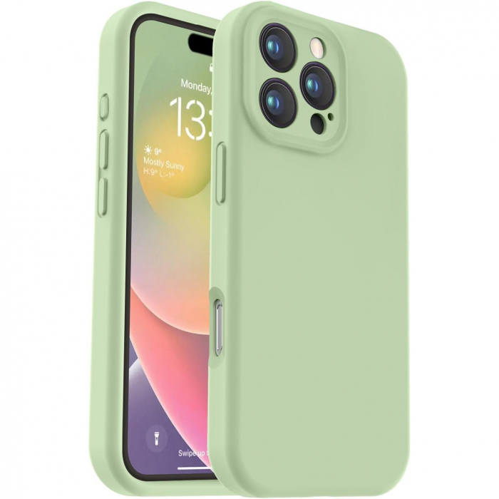 Husa de Protectie Matte TPU, Flippy, pentru Apple iPhone 16 Pro, Protectie Camera, Antisoc, Antizgariere, Antialunecare, Acoperire Completa, Verde [1]