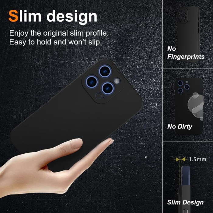 Husa de Protectie Matte TPU, Flippy, pentru OnePlus Nord CE2 Lite, Protectie Camera, Antisoc, Antizgariere, Antialunecare, Acoperire Completa, Negru [5]