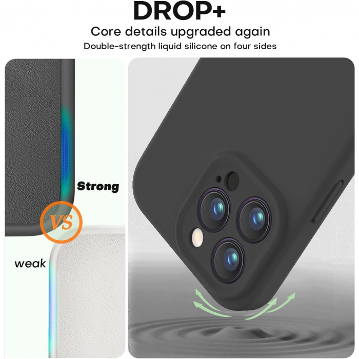 Husa de Protectie Matte TPU, Flippy, pentru OnePlus Nord CE2 Lite, Protectie Camera, Antisoc, Antizgariere, Antialunecare, Acoperire Completa, Negru [2]