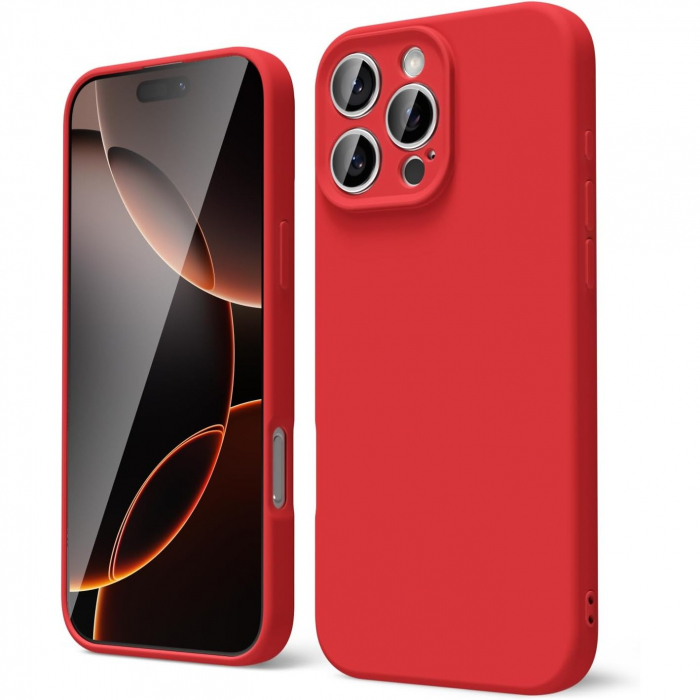 Husa de Protectie Matte TPU, Flippy, pentru Realme C55, Protectie Camera, Antisoc, Antizgariere, Antialunecare, Acoperire Completa, Rosu [1]