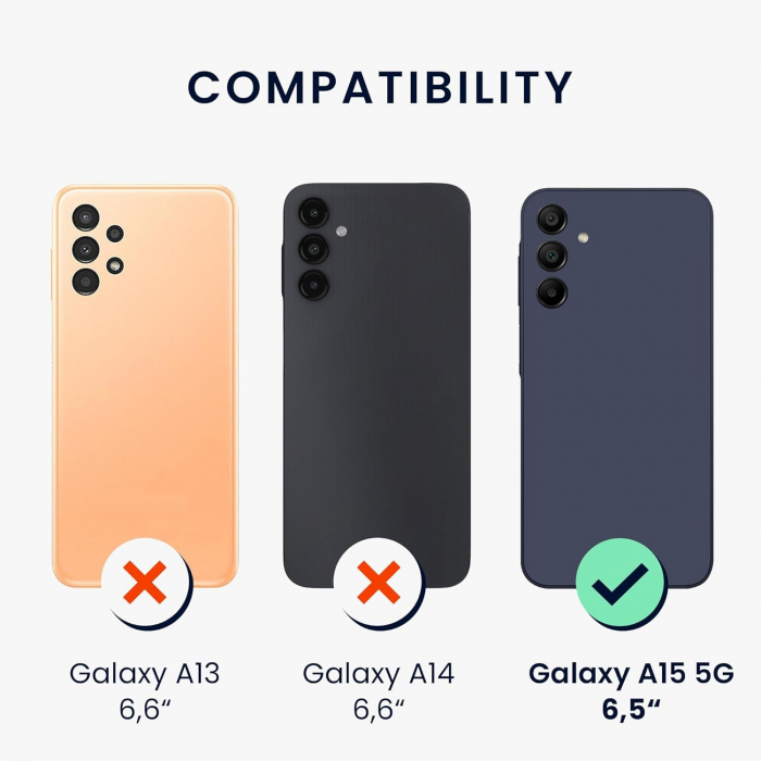 Husa de Protectie Matte TPU, Flippy, pentru Samsung Galaxy A15, Protectie Camera, Antisoc, Antizgariere, Antialunecare, Acoperire Completa, Negru [5]