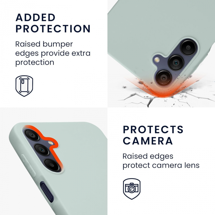 Husa de Protectie Matte TPU, Flippy, pentru Samsung Galaxy A15, Protectie Camera, Antisoc, Antizgariere, Antialunecare, Acoperire Completa, Verde [4]