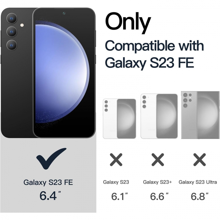 Husa de Protectie Matte TPU, Flippy, pentru Samsung Galaxy S23 FE 5G, Protectie Camera, Antisoc, Antizgariere, Antialunecare, Acoperire Completa, Albastru [6]