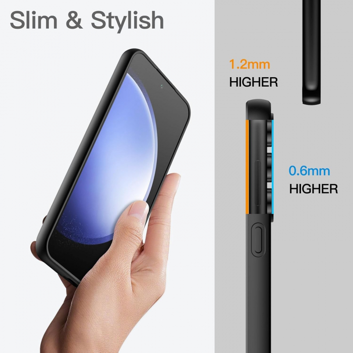 Husa de Protectie Matte TPU, Flippy, pentru Samsung Galaxy S23 FE 5G, Protectie Camera, Antisoc, Antizgariere, Antialunecare, Acoperire Completa, Negru [5]