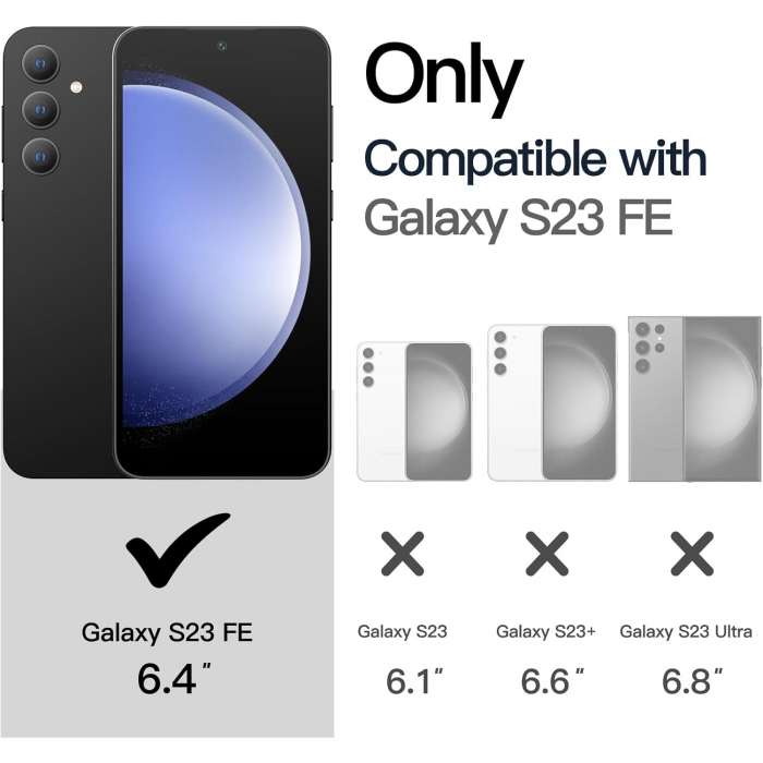 Husa de Protectie Matte TPU, Flippy, pentru Samsung Galaxy S23 FE 5G, Protectie Camera, Antisoc, Antizgariere, Antialunecare, Acoperire Completa, Negru [6]