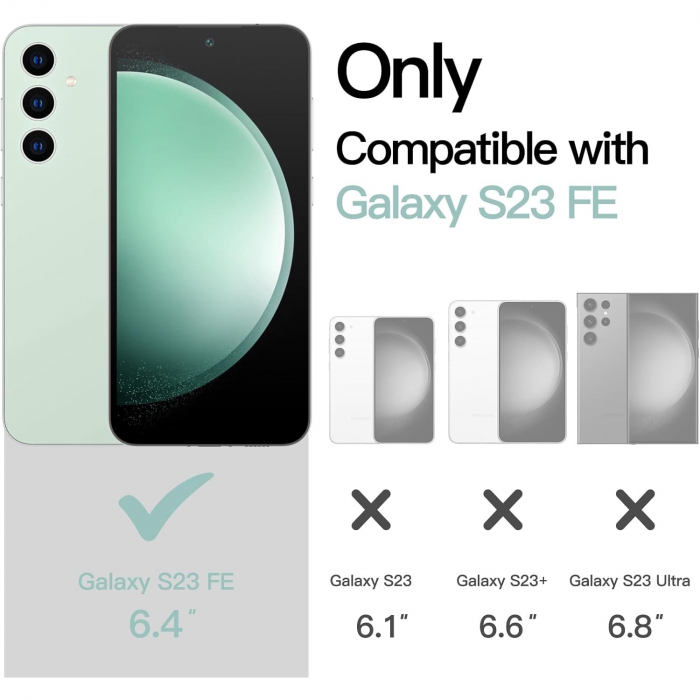 Husa de Protectie Matte TPU, Flippy, pentru Samsung Galaxy S23 FE 5G, Protectie Camera, Antisoc, Antizgariere, Antialunecare, Acoperire Completa, Verde [6]