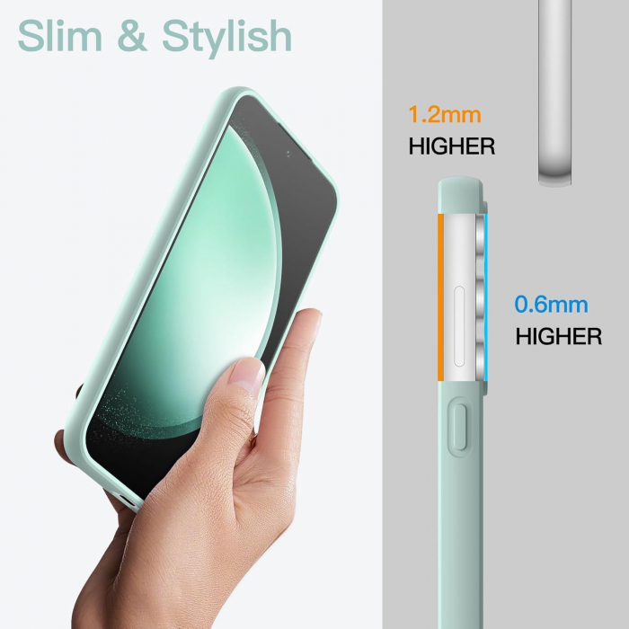 Husa de Protectie Matte TPU, Flippy, pentru Samsung Galaxy S23 FE 5G, Protectie Camera, Antisoc, Antizgariere, Antialunecare, Acoperire Completa, Verde [5]