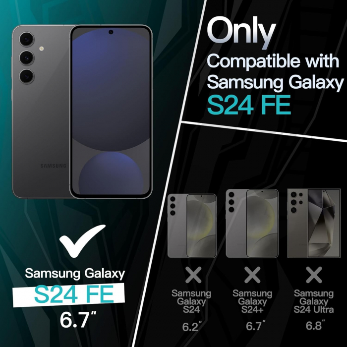 Husa de Protectie Matte TPU, Flippy, pentru Samsung Galaxy S24 FE, Protectie Camera, Antisoc, Antizgariere, Antialunecare, Acoperire Completa, Negru [6]