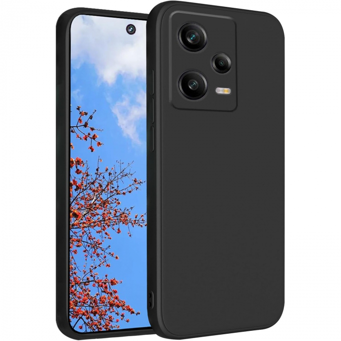 Husa de Protectie Matte TPU, Flippy, pentru Xiaomi Redmi 12 Pro, Protectie Camera, Antisoc, Antizgariere, Antialunecare, Acoperire Completa, Negru [1]