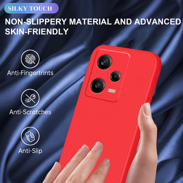 Husa de Protectie Matte TPU, Flippy, pentru Xiaomi Redmi 12 Pro, Protectie Camera, Antisoc, Antizgariere, Antialunecare, Acoperire Completa, Rosu [5]