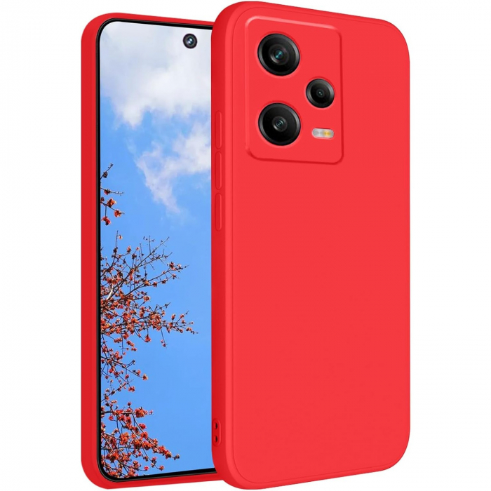 Husa de Protectie Matte TPU, Flippy, pentru Xiaomi Redmi 12 Pro, Protectie Camera, Antisoc, Antizgariere, Antialunecare, Acoperire Completa, Rosu [1]