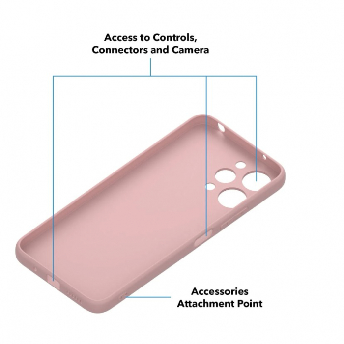 Husa de Protectie Matte TPU, Flippy, pentru Xiaomi Redmi 12 Pro, Protectie Camera, Antisoc, Antizgariere, Antialunecare, Acoperire Completa, Roz [7]