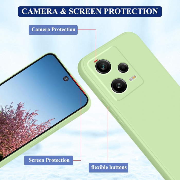 Husa de Protectie Matte TPU, Flippy, pentru Xiaomi Redmi 12 Pro, Protectie Camera, Antisoc, Antizgariere, Antialunecare, Acoperire Completa, Verde [3]