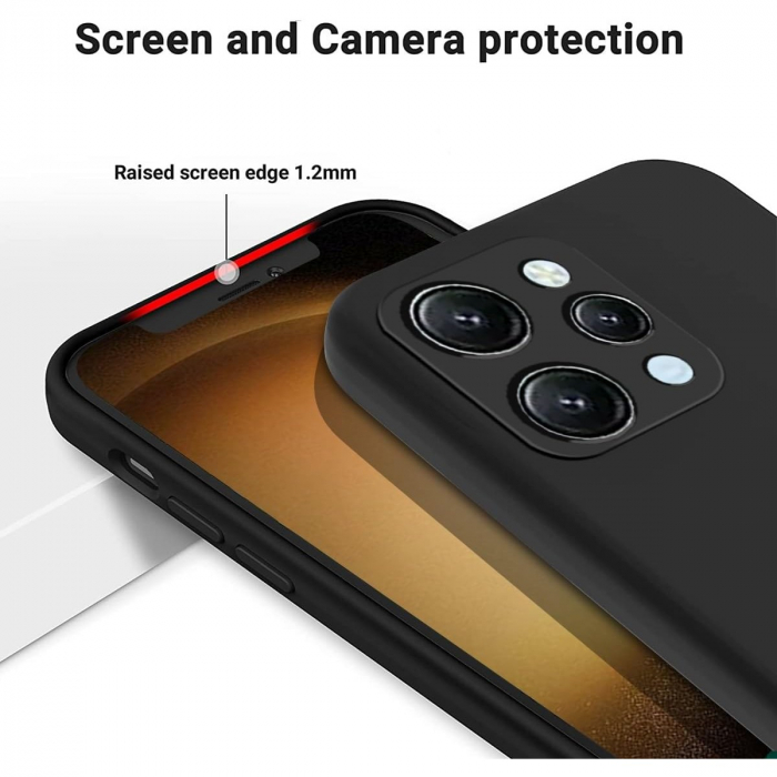 Husa de Protectie Matte TPU, Flippy, pentru Xiaomi Redmi 12, Protectie Camera, Antisoc, Antizgariere, Antialunecare, Acoperire Completa, Negru [4]