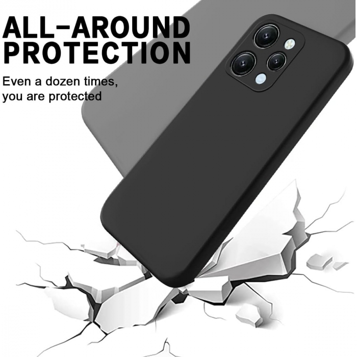 Husa de Protectie Matte TPU, Flippy, pentru Xiaomi Redmi 12, Protectie Camera, Antisoc, Antizgariere, Antialunecare, Acoperire Completa, Negru [3]