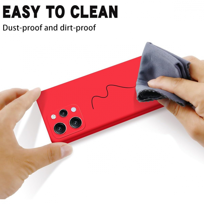 Husa de Protectie Matte TPU, Flippy, pentru Xiaomi Redmi 12, Protectie Camera, Antisoc, Antizgariere, Antialunecare, Acoperire Completa, Rosu [2]