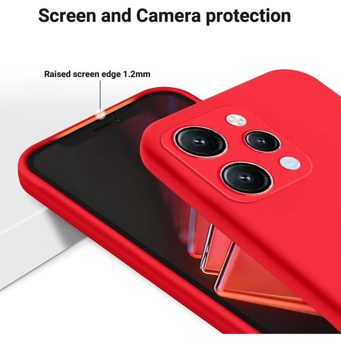 Husa de Protectie Matte TPU, Flippy, pentru Xiaomi Redmi 12, Protectie Camera, Antisoc, Antizgariere, Antialunecare, Acoperire Completa, Rosu [5]