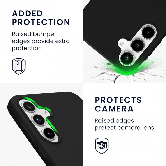 Husa de Protectie Matte TPU, Flippy, pentru Xiaomi Redmi 13C, Protectie Camera, Antisoc, Antizgariere, Antialunecare, Acoperire Completa, Negru [7]