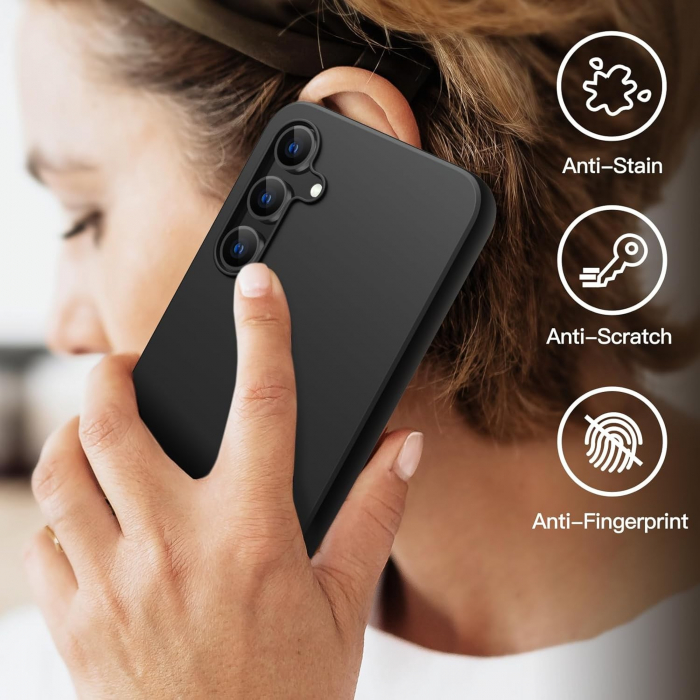 Husa de Protectie Matte TPU, Flippy, pentru Xiaomi Redmi 13C, Protectie Camera, Antisoc, Antizgariere, Antialunecare, Acoperire Completa, Negru [2]