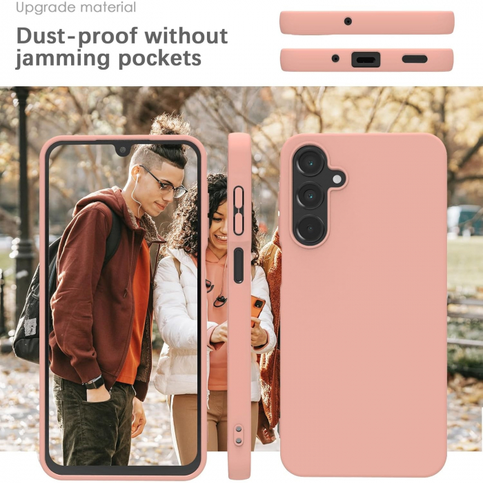 Husa de Protectie Matte TPU, Flippy, pentru Xiaomi Redmi 13C, Protectie Camera, Antisoc, Antizgariere, Antialunecare, Acoperire Completa, Roz [5]
