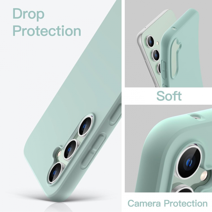 Husa de Protectie Matte TPU, Flippy, pentru Xiaomi Redmi 13C, Protectie Camera, Antisoc, Antizgariere, Antialunecare, Acoperire Completa, Verde [3]