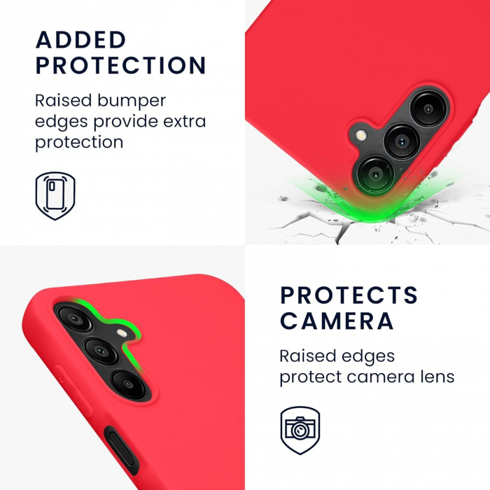 Husa de Protectie Matte TPU, Flippy, pentru Xiaomi Redmi Note 12 5G, Protectie Camera, Antisoc, Antizgariere, Antialunecare, Acoperire Completa, Rosu [3]