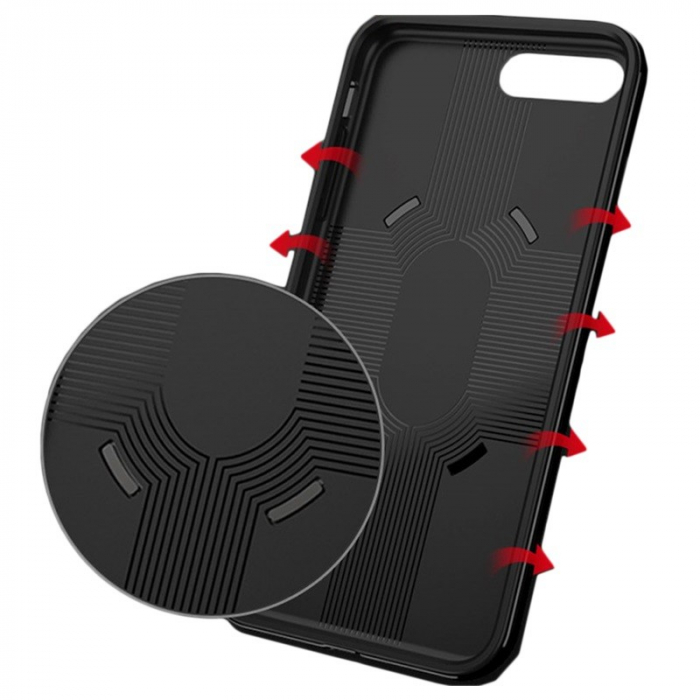 Husa de protectie pentru Apple iPhone 7/8 Ipaky Ring Negru [4]