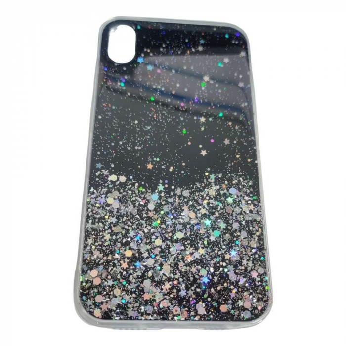 Husa de protectie pentru Apple iPhone XR Luxury Glitter Stelute Negru [1]