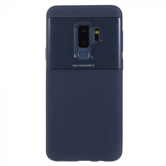 Husa de protectie pentru Samsung Galaxy S9 Plus Ipaky Elegant Grid Design TPU Hybrid Albastru [4]