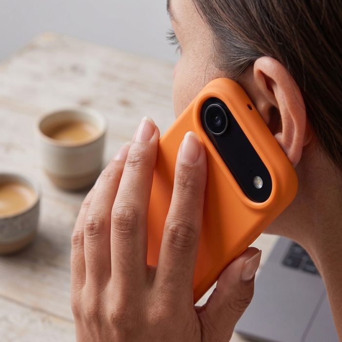 Husa de Protectie Telefon, Flippy, Compatibila cu iPhone 17 Air, Silicon Premium Antisoc, Protectie Completa 360, Design Modern, Anti-Zgirieturi, Interior Microfibra, Portocaliu [3]