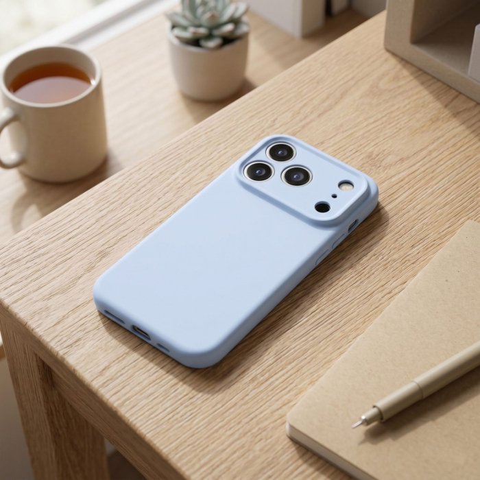 Husa de Protectie Telefon, Flippy, Compatibila cu iPhone 17 Pro Max, Silicon Premium Antisoc, Protectie Completa 360, Design Modern, Anti-Zgirieturi, Interior Microfibra, Albastru [3]