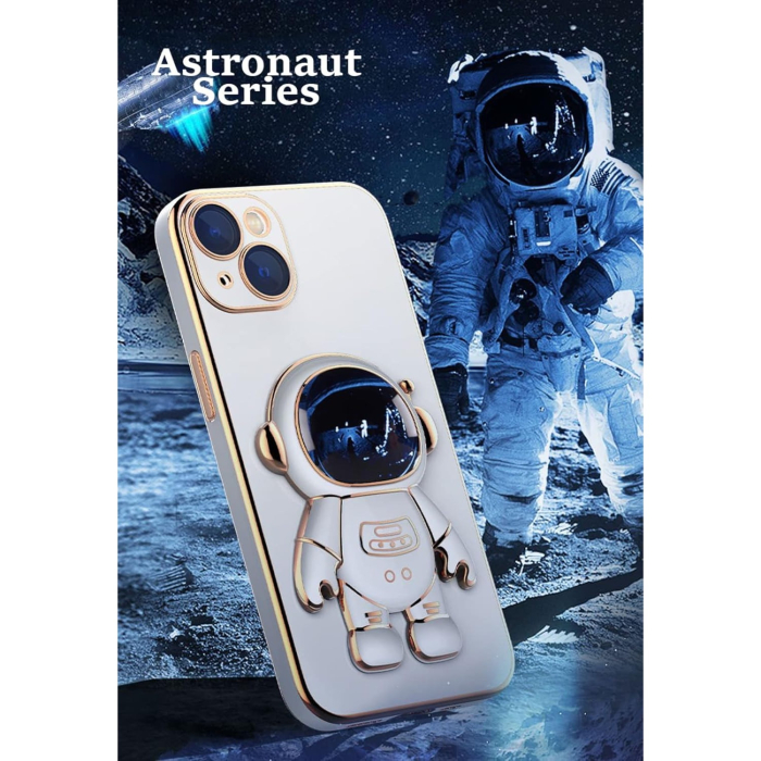 Husa de Protectie TPU 2in1, Flippy, pentru Apple iPhone 14, Astronaut cu Suport, Antisoc, Rezistenta la Impact, Protectie Camera, Albastru [5]