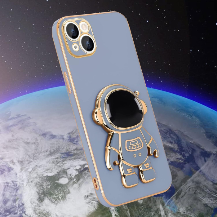 Husa de Protectie TPU 2in1, Flippy, pentru Apple iPhone 14 Plus, Astronaut cu Suport, Antisoc, Rezistenta la Impact, Protectie Camera, Albastru [8]