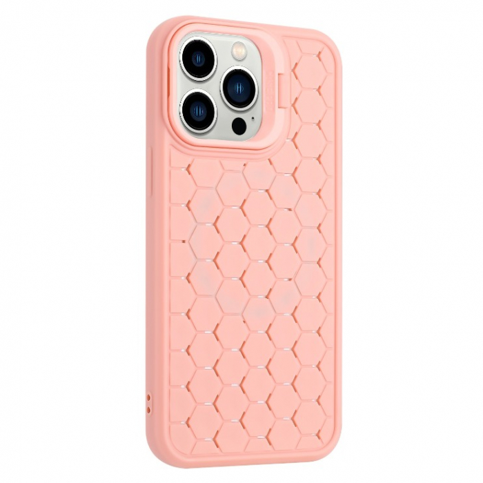 Husa de Protectie TPU, Flippy, pentru Apple iPhone 14 Plus, 3D Cube, cu Inel, Protectie Camera, Antisoc, Antizgariere, Antialunecare, Acoperire Completa, Roz [5]
