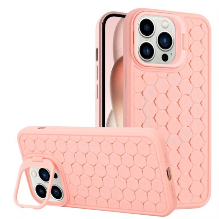 Husa de Protectie TPU, Flippy, pentru Samsung Galaxy S23, 3D Cube, cu Inel, Protectie Camera, Antisoc, Antizgariere, Antialunecare, Acoperire Completa, Roz [1]