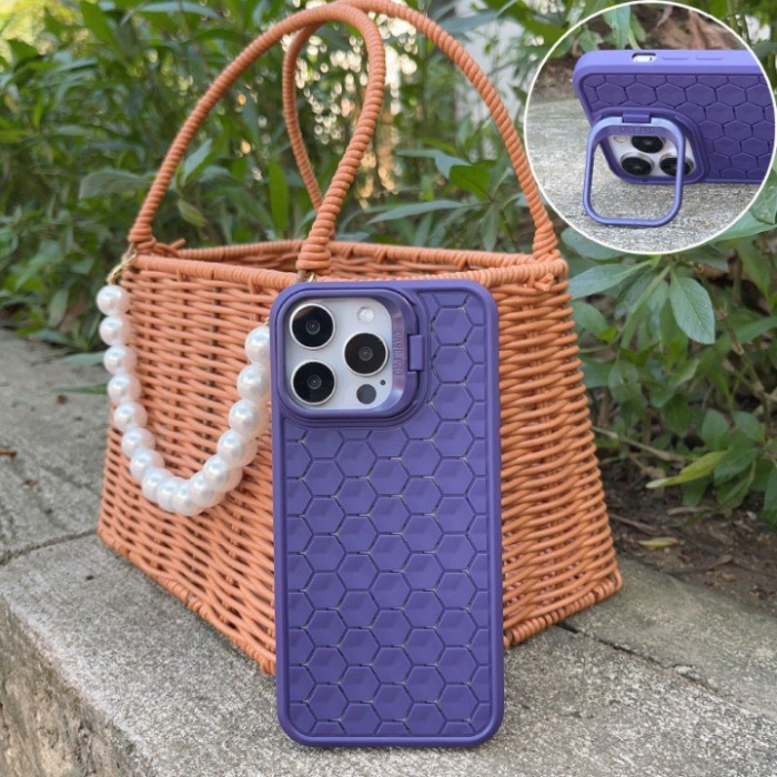 Husa de Protectie TPU, Flippy, pentru Samsung Galaxy S23 Ultra, 3D Cube, cu Inel, Protectie Camera, Antisoc, Antizgariere, Antialunecare, Acoperire Completa, Mov [2]