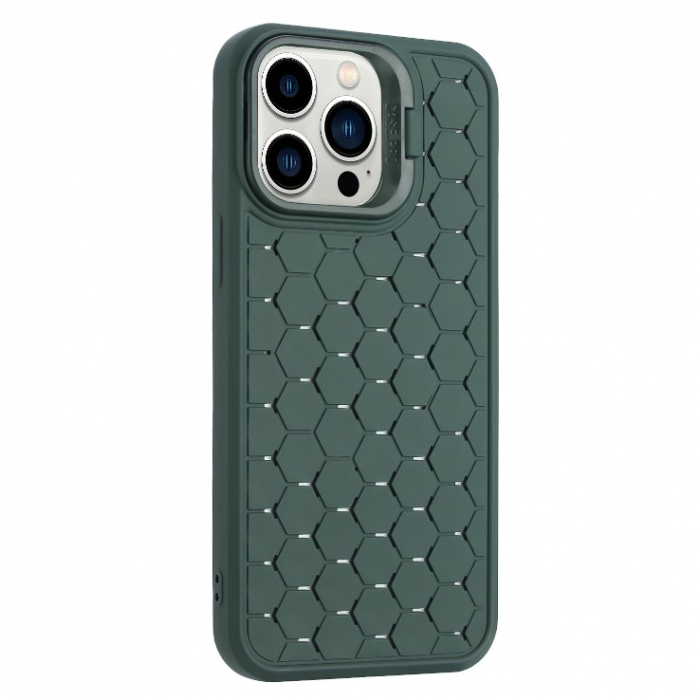 Husa de Protectie TPU, Flippy, pentru Samsung Galaxy S23 Ultra, 3D Cube, cu Inel, Protectie Camera, Antisoc, Antizgariere, Antialunecare, Acoperire Completa, Verde [5]