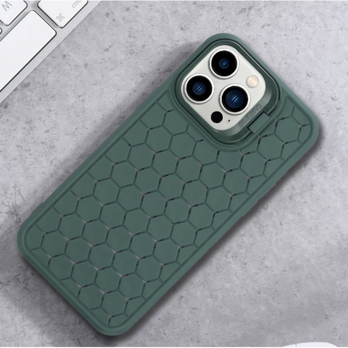 Husa de Protectie TPU, Flippy, pentru Samsung Galaxy S23 Ultra, 3D Cube, cu Inel, Protectie Camera, Antisoc, Antizgariere, Antialunecare, Acoperire Completa, Verde [7]