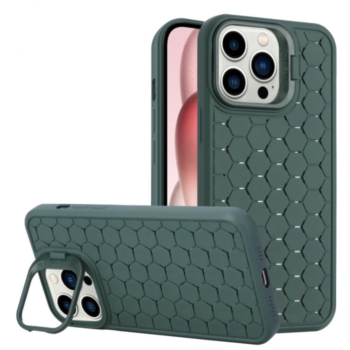 Husa de Protectie TPU, Flippy, pentru Samsung Galaxy S23 Ultra, 3D Cube, cu Inel, Protectie Camera, Antisoc, Antizgariere, Antialunecare, Acoperire Completa, Verde [1]