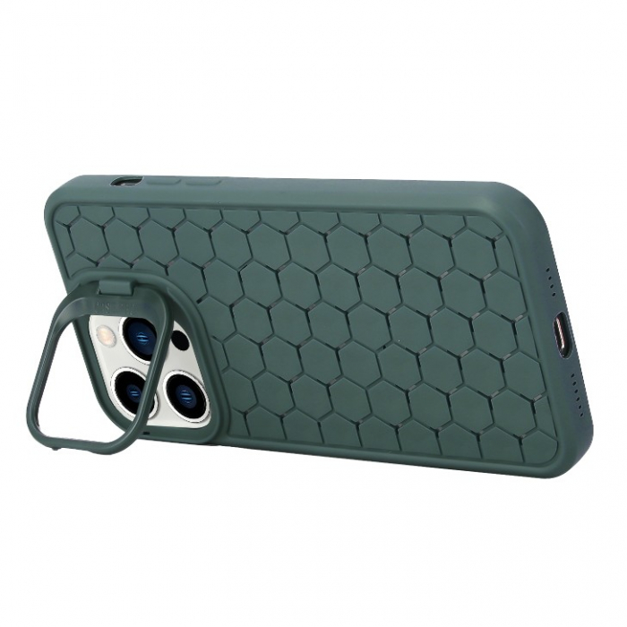 Husa de Protectie TPU, Flippy, pentru Samsung Galaxy S23 Ultra, 3D Cube, cu Inel, Protectie Camera, Antisoc, Antizgariere, Antialunecare, Acoperire Completa, Verde [3]