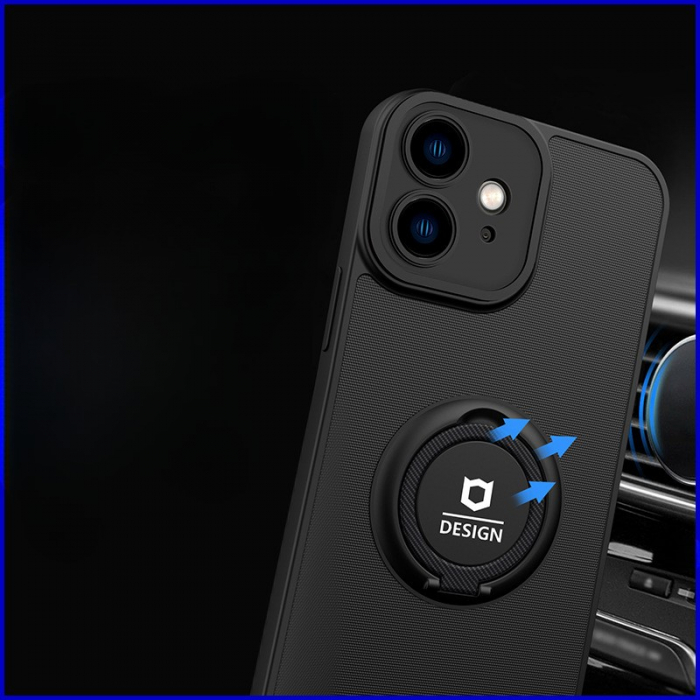 Lichidare Husa Eagle Eye cu Stand pentru Motorola G22, Negru, Suport Auto Magnetic, Protectie Antisoc, Flippy [8]