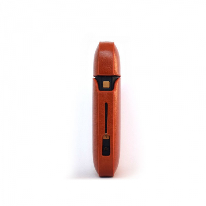 Husa Flippy pentru IQOS 2.4 Plus, Capac de Protectie, Anti Soc si Zgarieturi, din Piele Ecologica, 43 g, 12 x 6 x 2.5 cm, Maro [2]