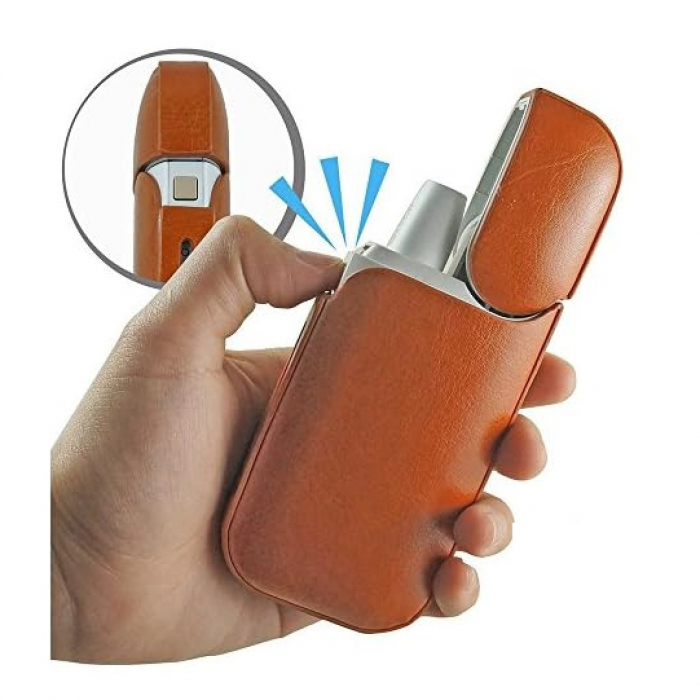 Husa Flippy pentru IQOS 2.4 Plus, Capac de Protectie, Anti Soc si Zgarieturi, din Piele Ecologica, 43 g, 12 x 6 x 2.5 cm, Portocaliu [7]