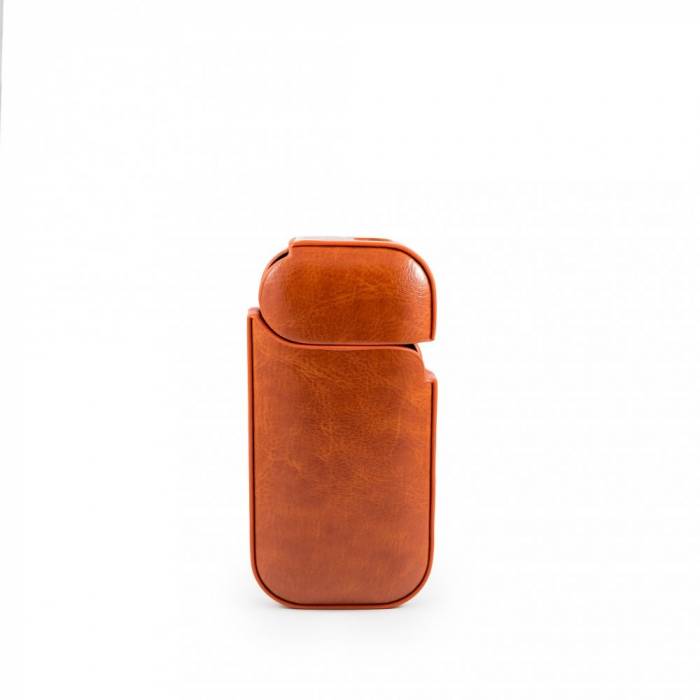 Husa Flippy pentru IQOS 2.4 Plus, Capac de Protectie, Anti Soc si Zgarieturi, din Piele Ecologica, 43 g, 12 x 6 x 2.5 cm, Portocaliu [4]