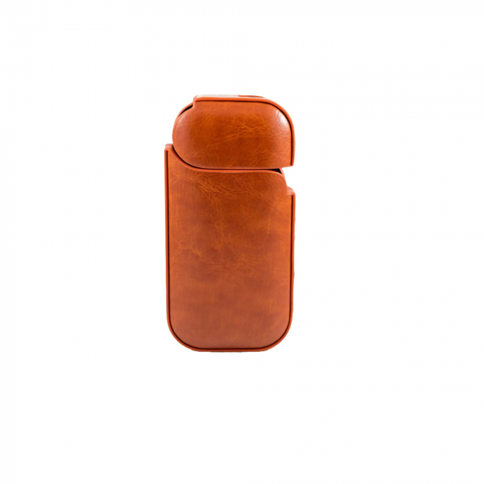 Husa Flippy pentru IQOS 2.4 Plus, Capac de Protectie, Anti Soc si Zgarieturi, din Piele Ecologica, 43 g, 12 x 6 x 2.5 cm, Portocaliu [1]
