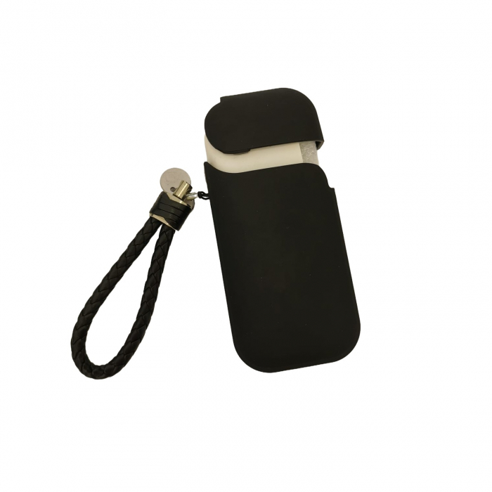 Husa Flippy pentru IQOS 2.4 Plus, Capac de Protectie, Anti Soc si Zgarieturi, Full Body, din Plastic cu Agatatoare, 11.5 x 5 x 2.3 cm, Negru [1]