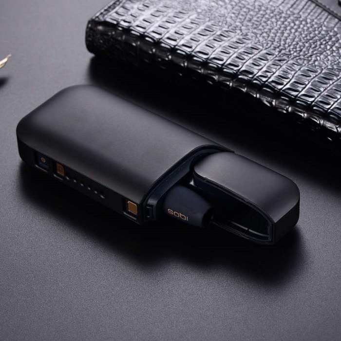 Husa Flippy pentru IQOS 2.4 Plus, Capac de Protectie, Anti Soc si Zgarieturi, Full Body, din Plastic cu Agatatoare, 11.5 x 5 x 2.3 cm, Negru [2]
