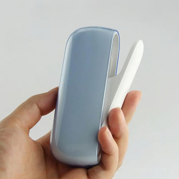 Husa Flippy pentru IQOS 3.0 DUO, de Protectie, Anti Soc si Zgarieturi, din Plastic, 12 x 4.5 cm, Albastru Transparent [4]
